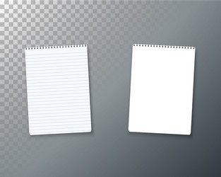 notepad set realistic empty template open vector image