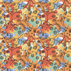 seamless pattern with random skulls vector image