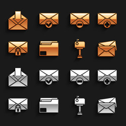 set document folder received message concept vector image