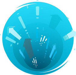 tunnel abstract arrows pointers design vector image