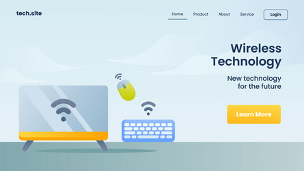 wireless technology for website template landing vector image