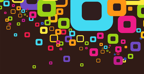 Abstract multicolored rounded squares background vector