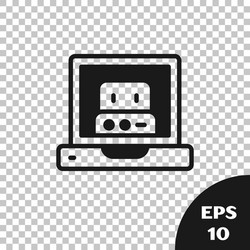 black creating robot icon isolated on transparent vector