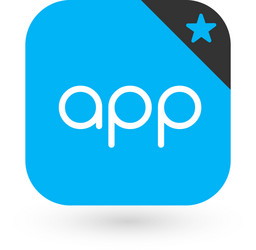 Blue app icon button template for internet sites vector