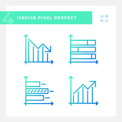 Business performance gradient linear icons set vector