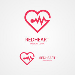 design logo combination of a heart and pulse vector