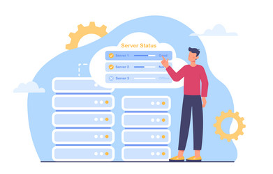man with server status concept vector image