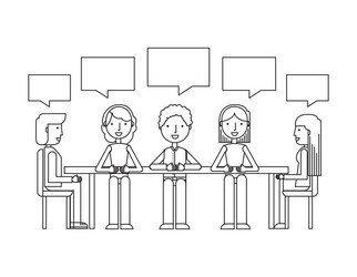 people with speech bubbles vector