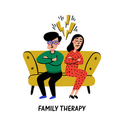 Psychology family therapy unhappy couple vector