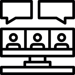 remote work interviews linear style icon design vector image