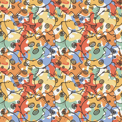 seamless pattern with random skulls vector image