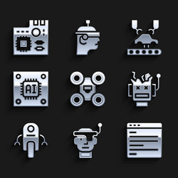 set drone smart glasses computer api interface vector image