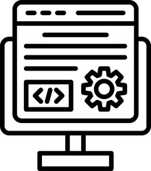 web development line icon design vector image