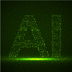 artificial intelligence with glowing particles vector image