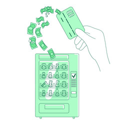 contactless micropayment thin line concept vector