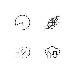 Data analytics linear icons set simple outline vector