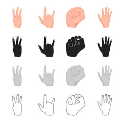 different gestures with hands fist index finger vector