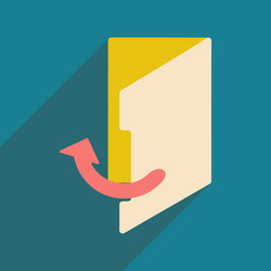 flat with shadow icon and mobile application vector image