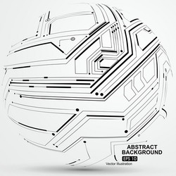point and line constructed the sphere wireframe vector image