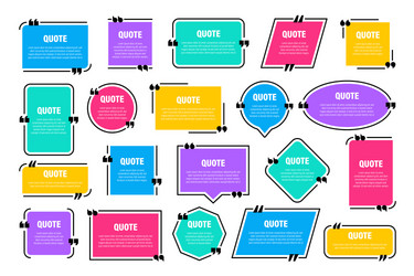 set colorful isolated quote frames speech vector image