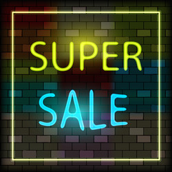 vip neon icon super sale sign vector