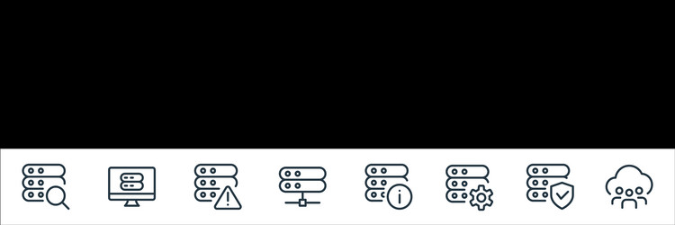 work office server line icons linear set quality vector