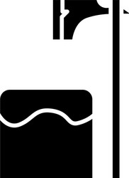Black executioner axe in tree block icon isolated vector
