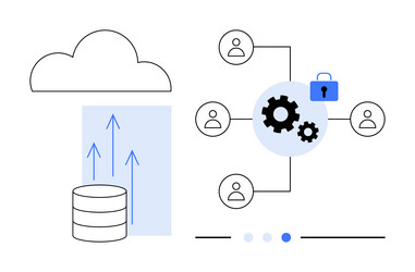 cloud data transfer and secure collaboration vector image