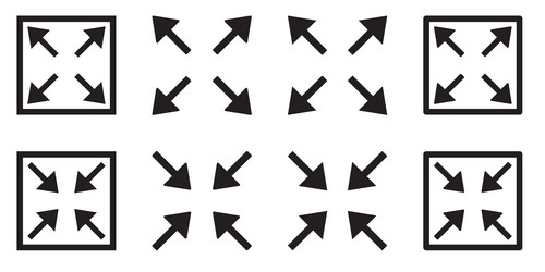 full screen and exit icon set vector image