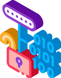 hacking binary code isometric icon vector image