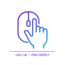 Hand with computer mouse pixel perfect gradient vector