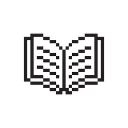 pixel book icon blocky reading symbol retro open vector image