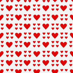 repeating red heart pattern on white background vector image