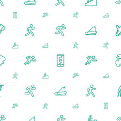running icons pattern seamless white background vector image