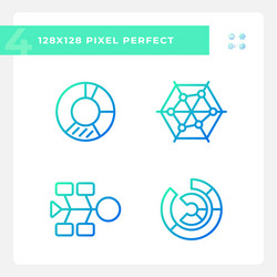 competitor analysis gradient linear icons set vector image