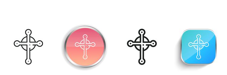 gnostic icon thin linear regular and button style vector image
