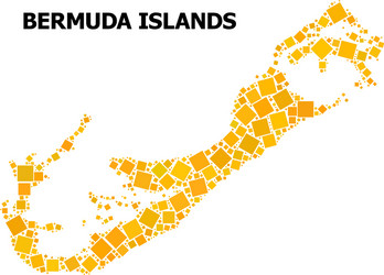 Gold rotated square pattern map bermuda islands vector