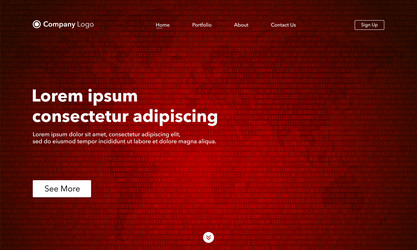 landing page abstract background website template vector image