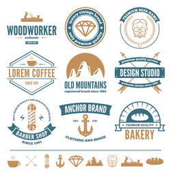 retro vintage insignias set design Vector Image