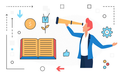 searching and discovering clue business key points vector image