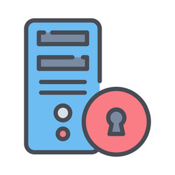 a computer security with lock concept vector image