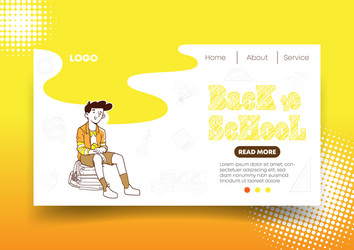 back to school web design and landing page vector image