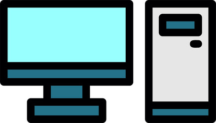 desktop computer line filled style icon design vector image