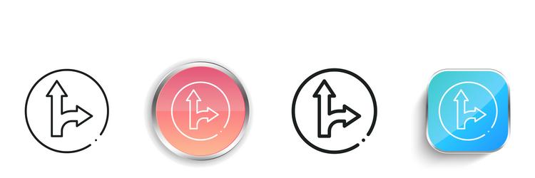 go straight or right icon thin linear regular vector image