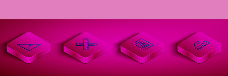 set isometric line angle bisector a triangle vector image