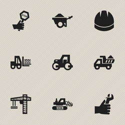 set of 9 editable building icons includes symbols vector image