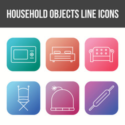 unique household objects icon set vector image