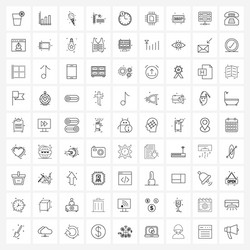 pack 81 universal line icons for web vector image