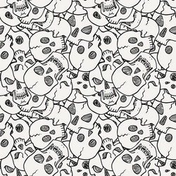 Seamless pattern with random skulls vector