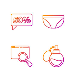 Set line perfume search in a browser window vector